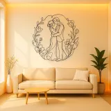Spring Flower Couple Metal Wall Art | Romantic Couple Decor