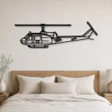 Silhouette en métal du UH-1-Med Huey, Décoration murale en métal, Décor aéronautique, Décorateur aviateur