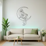 Crescent Moon Woman Metal Wall Art | Celestial Woman Wall Decor