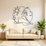 Reverse Warrior Arc Metal Wall Art | Yoga and Meditation Wall Decor
