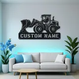 Personalized Wheel Loader Dumping Material Metal Wall Art