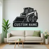 Personalized Compact Skid Steer Loader Metal Wall Art