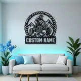 Personalized ATV Quad Rider Metal Wall Art with Mountain Trail