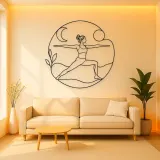Warrior Two Horizon Metal Wall Art | Yoga and Meditation Wall Decor