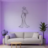 Hand on Hip Satin Gown Pose Metal Wall Art | Fashion Figure Wall Decor