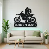 Personalized Dirt Bike Couple Metal Wall Art