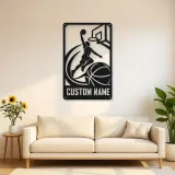 Personalized Basketball Dunk Metal Wall Art