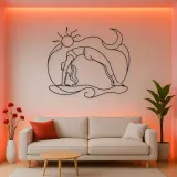 Garland Pose Grounded Metal Wall Art | Yoga and Meditation Wall Decor