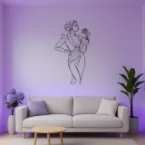 Fashion Muse with Rose Metal Wall Art | Botanical Woman Wall Decor