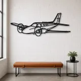 Silhouette d'avion Baron 58 en métal, Décoration murale en métal, Décor aéronautique, Cadeau pour aviateur