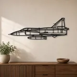Silhouette en métal d'avion de chasse JA37 C Viggen, Décoration murale en métal, Décor aéronautique, Décor d'aviation