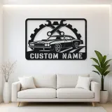 Personalized Muscle Car Metal Wall Art with Wrench Frame