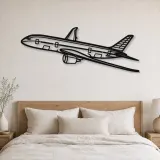 Silhouette d'avion en métal 787 Angle, Décoration murale aéronautique