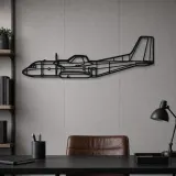 Silhouette d'avion C-160 en métal, Décoration murale en métal, Décor aéronautique, Décor d'aviation