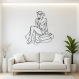 Woman with Pearl Metal Wall Art | Feminine Figure Wall Decor