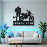 Personalized Dual Sport Motorcycle Couple Metal Wall Art