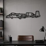 Silhouette d'avion en métal A-10 Thunderbolt 2, Décoration murale aéronautique