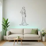 One Shoulder Gown Metal Wall Art | Fashion Figure Wall Decor
