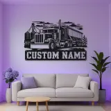 Personalized Grain Hopper Semi Truck Farm Metal Wall Art