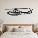 Silhouette in Metallo dell'Elicottero AH-1Z Viper, Decorazione per la Casa, Regalo di Compleanno, Silhouette di Aeromobile