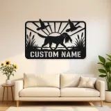 Personalized Retriever Duck Hunting Metal Wall Art