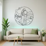Travel Lovers Pose Metal Wall Art | Romantic Couple Decor