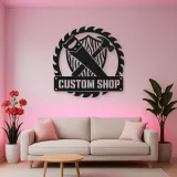 Personalized Woodworker Tools Metal Wall Art with Saw Blade