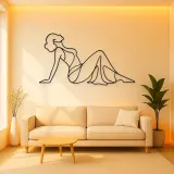 Reclining Side Silhouette Metal Wall Art | Feminine Figure Wall Decor