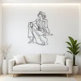 Seated Runway Muse Metal Wall Art | Fashion Figure Wall Decor