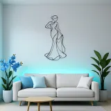 Standing Drape Twist Metal Wall Art | Feminine Figure Wall Decor