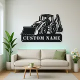 Personalized Backhoe Loader Front and Rear Bucket Metal Wall Art