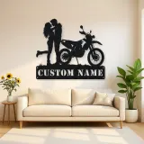 Personalized Dual Sport Motorcycle Couple Metal Wall Art