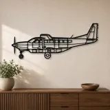 Silhouette en métal d'avion C208B Grand Caravan, Décoration murale en métal, Décor aéronautique, Cadeau pour aviateur