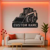 Personalized Compact Skid Steer Loader Metal Wall Art