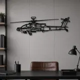 Silhouette de l'hélicoptère AH-64D Apache en métal, Décoration murale, Cadeau d'anniversaire, Silhouette d'avion