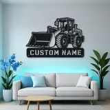 Personalized Compact Wheel Loader Low Bucket Metal Wall Art