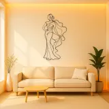 Flowing Scarf Profile Metal Wall Art | Fashion Figure Wall Decor