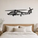 Silhouette d'avion HH60-H Sea Hawk en métal, Décoration murale aéronautique