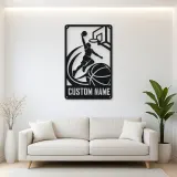 Personalized Basketball Dunk Metal Wall Art