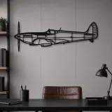 Silhouette d'avion Spitfire Mk. IX en métal, Décoration murale en métal, Décor aéronautique, Décor d'aviation