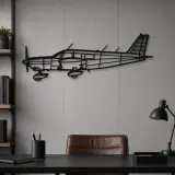 Silhouette d'avion PA-32-260 Cherokee Six en métal, Décoration murale en métal, Décor aéronautique, Décor d'aviation
