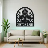 Personalized Football Player Rising Stars Metal Wall Art