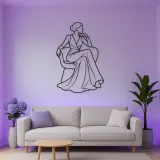 Seated Gown Elegance Metal Wall Art | Fashion Figure Wall Decor