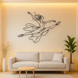 Ballet Grand Jete Metal Wall Art | Dance Silhouette Wall Decor