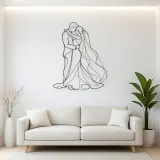 Wedding Veil Embrace Metal Wall Art | Romantic Couple Decor
