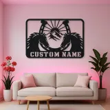 Personalized Horse Pair Metal Wall Art with Horseshoe