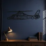 Insegna in metallo silhouette aereo Dauphin AS365N3+, Silhouette aereo in metallo, Decorazione parete aviatore, Decorazione aviazione