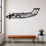 Silhouette en métal d'avion King Air B200, Décoration murale en métal, Décor aéronautique, Décor d'aviation