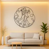 Gentle Spin Couple Metal Wall Art | Romantic Couple Decor