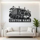 Personalized Container Semi Truck Port Metal Wall Art